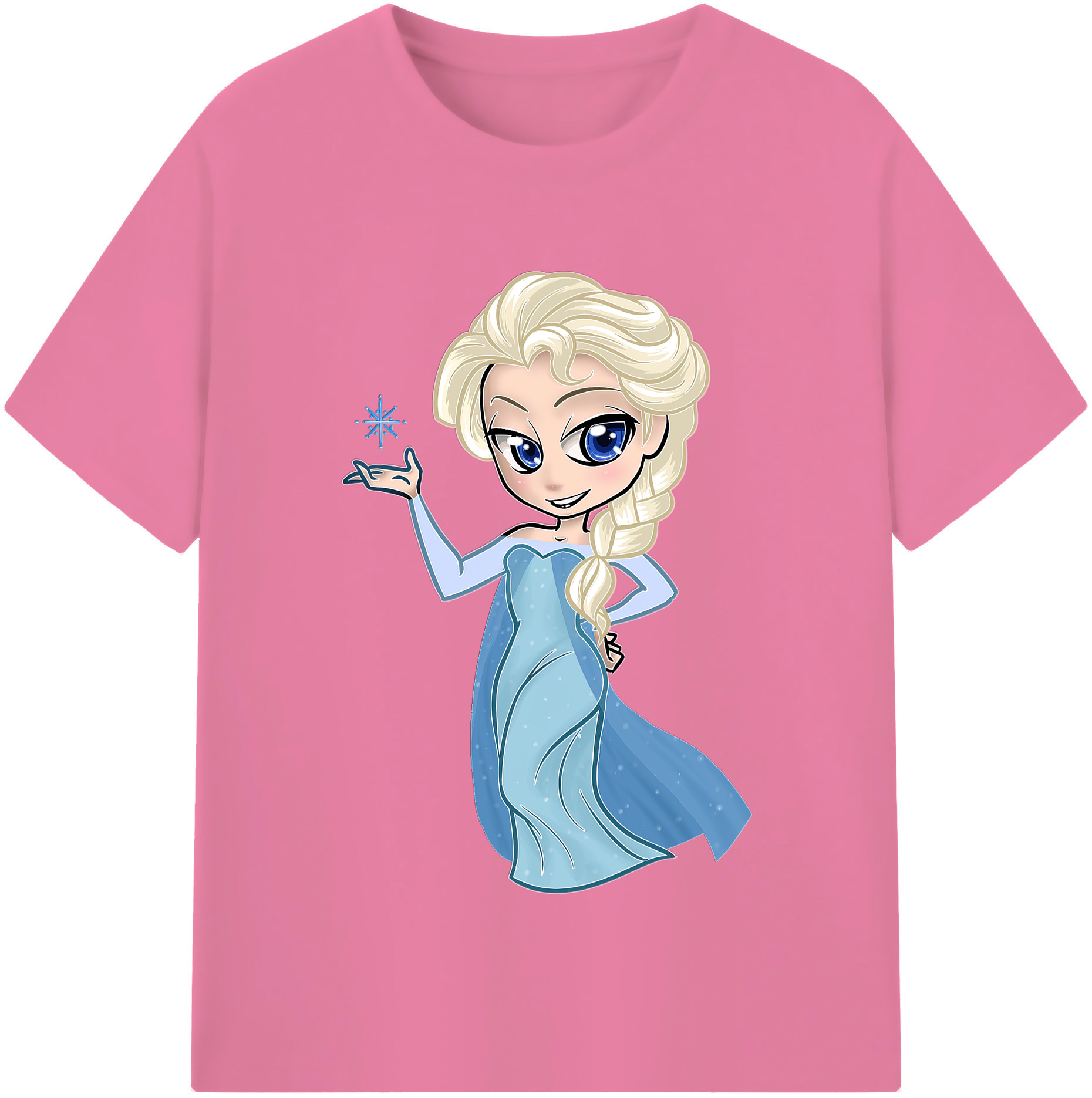 （画像用） アナと雪の女王 アンナ エルサ Frozen Anna Elsa 綿100％半袖Tシャツ（フロントプリント）